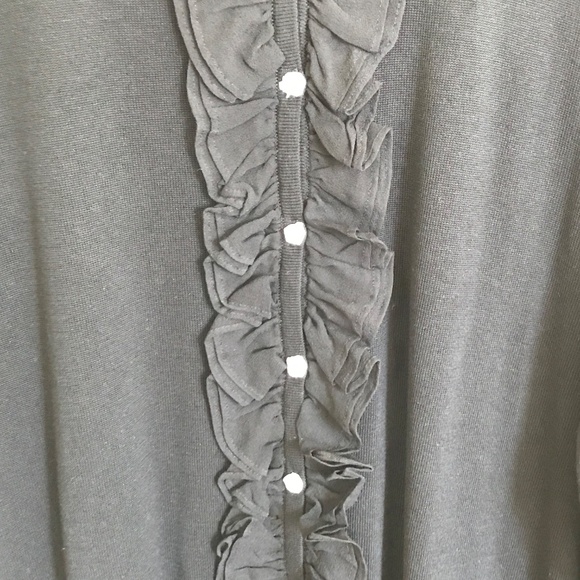 CHARTER CLUB Silk Cotton Cardigan Sweater Ruffle Black Women’s Plus Size 3X 2X - Picture 5 of 16